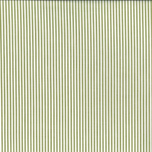 Chambray 100% Yarn Dyed Cotton Fabric Candy Stripes Lines 144cm Wide (Sold Per Half Metre) (Green)