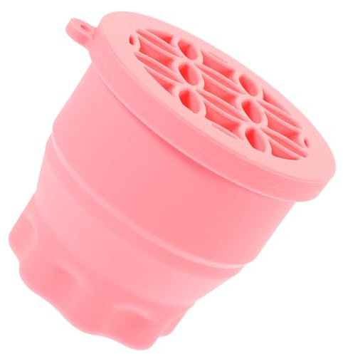 SOESFOUFU Silicone Makeup Brush Cleaning Cup Holder for Makeup Brushes Sponges Pink