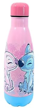 My sweety pop - Botella de acero inoxidable para adultos (22, 5 cm, 500 ml) | Hidratación Stitch y Angel Rosa Azul
