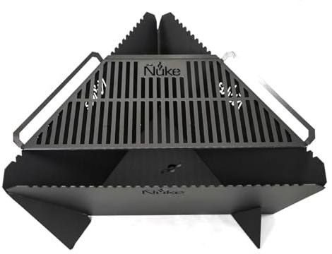 Parrilla Fogonero de Carbon Grill Barbacoa Onix 500 Leña Triangular Uso Exterior Desarmable Transportable, Gris 50x56x26 cm