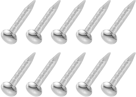 sourcing map 200Pcs Small Hardware Nails, 1 x 8mm Carbon Steel Round Head Nail Common Finishing Nail for Household Woodworking Picture Hanging DIY Projects, Silver