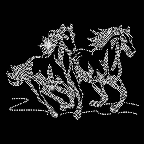 SUPERDANT Pferde Strass Transfer zum Aufbügeln Mit Laufendem Pferd Tier Strass Hotfix Zum Aufbügeln DIY Stras Hotfix Transfer Patch Für T Shirts Kleidung Hoodies Kunst Basteln Dekor