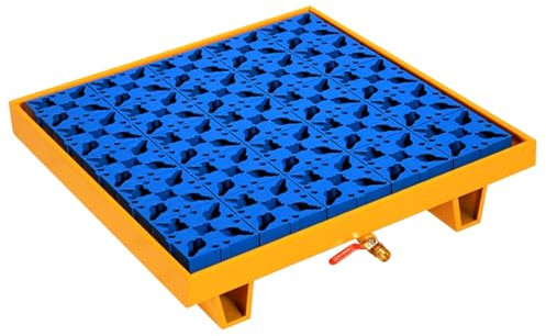 LTFCFZQ Öltank-Auffangwanne, Auffangplattform, Auffangpalette mit Abfluss, Industrielager, Fabrikgaragen-Aufbewahrungswanne mit oberem Gitter, Stapelbare Farbeimer, Ölfässer (Farbe: A, Größe: 65 x 6