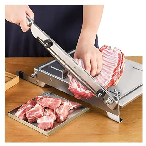 MIAOMI Stainless Steel Cutter Machine Commercial Chicken Duck Fish Slicer Meat Bone Cutter Machine Manual Meat Slicer for Meat/Frozen/Fish
