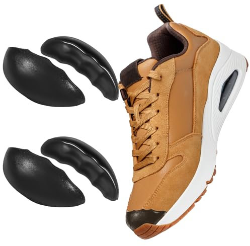 Lot de 2 paires de compresseurs d'orteils unisexes - Réducteur de chaussures trop grandes - Semelles intérieures en demi pour chaussures lâches pour talon haut - Soulagement de la douleur au pied