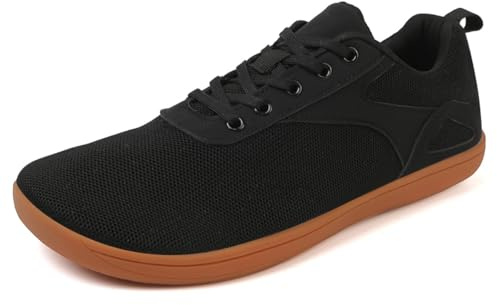 ZEPYFXIT Minimalistiska sneakers dam barfoot skor herr lättviktig andningsbar flexibel barfota utomhus sport löparskor fitness, Svart 8814, 45 EU