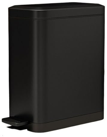 Bote de basura de cocina Bote de basura delgado de acero inoxidable con pedal, cubo de basura estrecho con tapa de cierre suave y cubo interior extraíble for el hogar, cocina y baño Tacho de basura(Ne