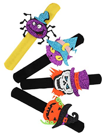 UPKOCH 4stücke Teiliges Halloween Slap Armbänder Für Lustige Handgelenkspielzeuge Mit Kürbis Und Fledermausdesign Für Halloween-partys Und Kindergeburtstage