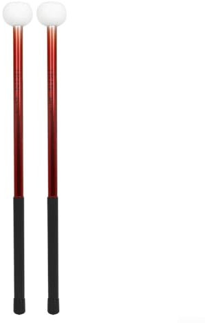 Zoegneer Maillets de timbales pour grosse caisse avec construction robuste en alliage d'aluminium et poignée (rouge)
