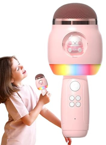 Microfoni Wireless per Karaoke Portatile Con Riduzione Del Rumore | Wireless Natale, Compleanno, Festa in Casa, Forniture per Feste, Bambini, Ragazze, Ragazzi e Adulti