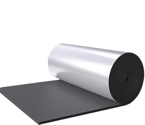 Rouleau Isolant Double réfléchissant, Feuille d'isolation pour radiateur de 5 mm d'épaisseur, Auto-adhésive, Isolation Thermique et phonique, Couche de Coton en Aluminium pour l'étanchéité,