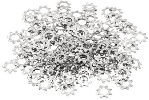 PATIKIL Arandela De Bloqueo Con Dientes Externos M4 150Pcs Juego De Arandelas De Bloqueo Dentadas De Acero Inoxidable 304 Para Sujetadores Y Clip Color Plata