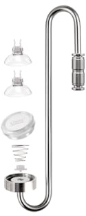 Clscea Aquarium CO2 Edelstahl Diffuser, S-Haken CO2 Zerstäuber mit eingebautem Rückschlagventil und austauschbarer Scheibe für Aquarium Pflanzentank, 20 cm (S)