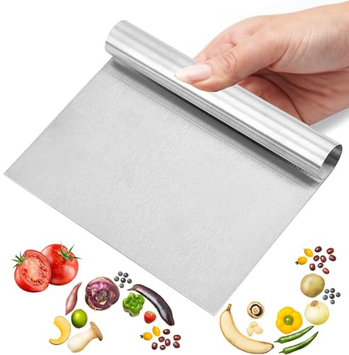 OIXEYA Taglia Impasto Con Scala Graduata In Acciaio Inox, Spatola Per Pizza, Raschietto Per Pasta, Spatola tagliapasta Per Torte, Pizza, Torte, Dough