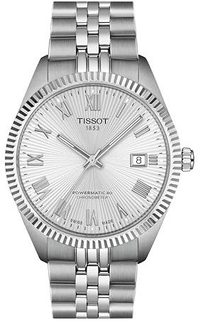 Tissot Ballade Powermatic 80 COSC 39mm, Swiss Automatic Watch for Men, Stainless Steel Case, Silver Dial, T1564081103300