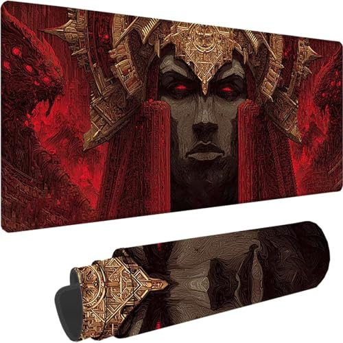 Red Gaming Mouse Pad Large 1000x500x3 mm, Extended Mouse Mat Cartoon Desk Mat With Non-Slip Rubber Base, Waterproof Mousepad, Desk Pad With Stitched Edges for Home Office, Gifts for Men Kids z-191