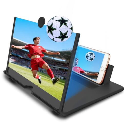 12 Inch Phone Screen Magnifier, [Improve Version] 3D HD Screen Magnifier for Smartphone, Gadgets for Men Teenage Boys Mobile Phone Screen Amplifier Birthday Gifts for Men (12 Black)