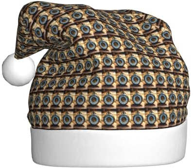 PPHGUT Gears Clock - Gorro de Navidad para adultos, diseño de siglo, color bronce, para fiestas de Año Nuevo, celebraciones, gorro de Papá Noel