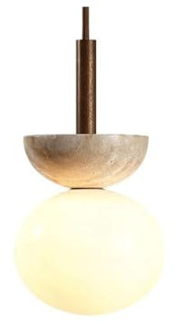 KBUUKYYXouy Lámpara colgante de un solo cabezal con fuente de luz G9, estilo industrial, de cristal y mármol, ideal para techo, ideal para sala de estar, dormitorio, bar, etc.