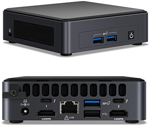 Intel NUC 11 Pro NUC11TNKV7 Tiger Canyon Performance Mini Desktop Computer / Mini PC / HTPC, Intel Core i7-1185G7 Prozessor bis zu 4,8 GHz Turbo, 4 Kerne, 8 Threads, Intel Iris Xe Grafik (Slim