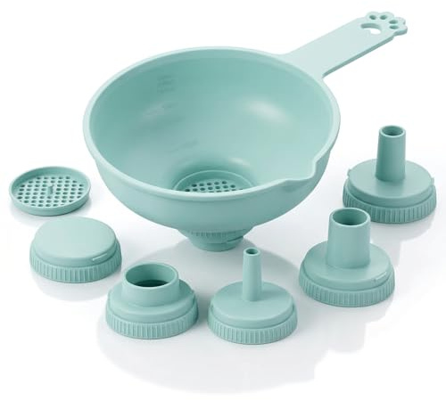 7 Set Breiter Mund Küchen Trichter,Trichter,Einfülltrichter,Lebensmittelqualität Kunststoff Mit 4 Größen Ausläufen Zum Befüllen Von Breiten Und Regulären Mason Jars, Gewürzen, Shampoo