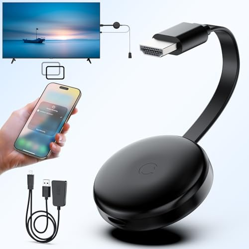 Wireless HDMI Display Adapter, 1080P HD Screen Mirroring Adapter for Smartphone, Tablet, Laptop, Windows to HDTV/Monitor/Projector,2.4G & 5G WiFi HDMI Dongle Supports AirPlay/Miracast