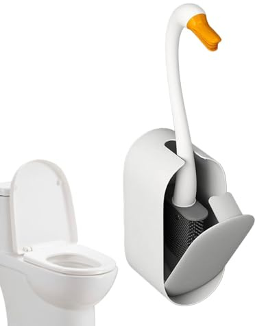 Escobilla de baño con dispensador, escobilla de silicona para inodoro, montaje en pared, juego de soporte de con limpiador líquido, depósito de ahorro de espacio, juego de limpieza de inodoro