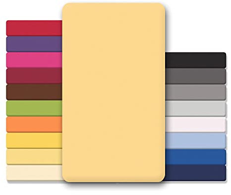 CelinaTex Jersey Topper Spannbettlaken Lucina 140x200-160x200cm Creme gelb 100% Baumwolle gekämmt bis 12cm Matratzenhöhe Spannbettbezug, Leintuch, Bettlaken, elastisch, Strech, Oeko-Tex