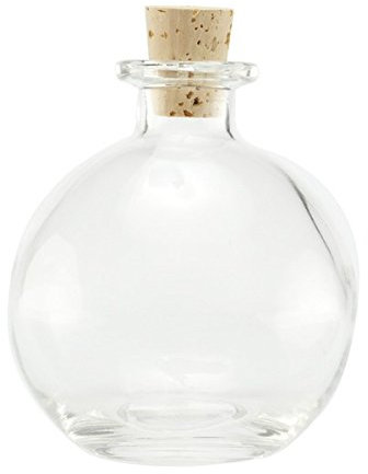Nakpunar Spherical Clear Glass Bottle, 8.5 Oz. w/Cork (1, Cork)