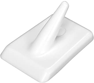 Fackelmann 61203 Lot de 4 Crochets muraux adhésifs, Crochet Mural, Crochet adhésif, Crochet pour torchon de Cuisine, Plastique, Blanc, 3,5 x 2,6 cm