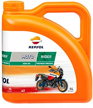 REPSOL Moto Rider 4T 20W-50 Aceite De Motor Para Moto, 4L