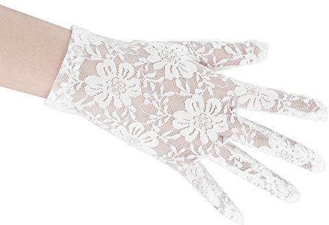 Spitzenhandschuhe Netzhandschuhe Brauthandschuhe Weiß schwarz Spitze Handschuhe Fingerlos Handschuhe Damen Handschuhe Sommer Sonnenschutz Handchuhe für Oper Hochzeit Fest Party Karneval Tanzen