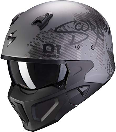 Scorpion Herren NC Motorrad Helm, Schwarz/Grau, S
