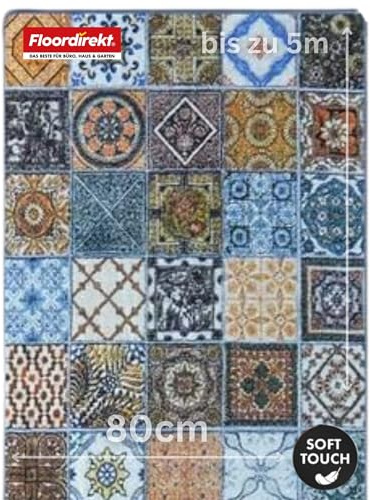 Floordirekt Teppich-Läufer auf Maß Bonita | Moderner Wohnteppich für Flur, Küche, Schlafzimmer | Meterware, viele Größen | rutschfest, robust & pflegeleicht (80 x 150 cm)