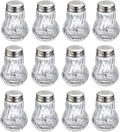Westmark Display per sale, contenuto: 12 spargitori con fori a S nel coperchio in acciaio inox, capacità 50 ml, acciaio inossidabile/vetro, Berlino, trasparente/argento, 65372611