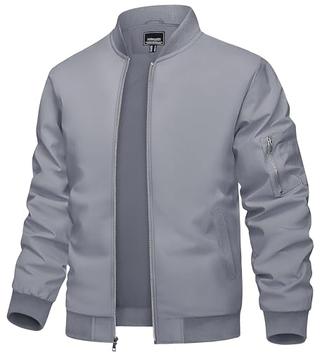 TACVASEN Men's Lightweight Jacket Casual Bomber Jacket Windbreaker Coat