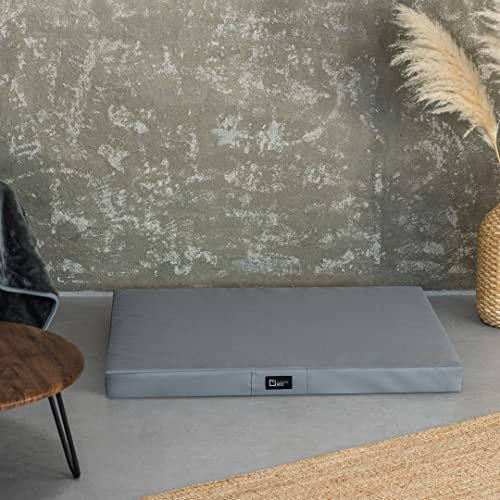 exclusive BED Hundematte Tina Grosse Mittelgroße Kleine Hunde - Hundekissen Hundebett aus Kodura-Stoff - Waschbar Wasserdicht Kuschelig Langlebig Abriebfest Reißfest (L | 80x60x8cm, Hellgrau)