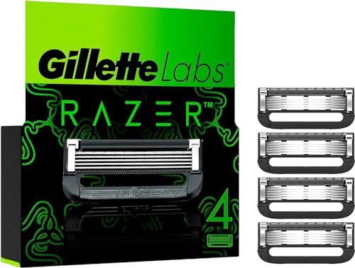 Gillette Labs Razer Limited Edition Rasierklingen, 4 Ersatzklingen, für Gillette Labs Nassrasierer Herren mit Reinigungs-Element und Heated Razor