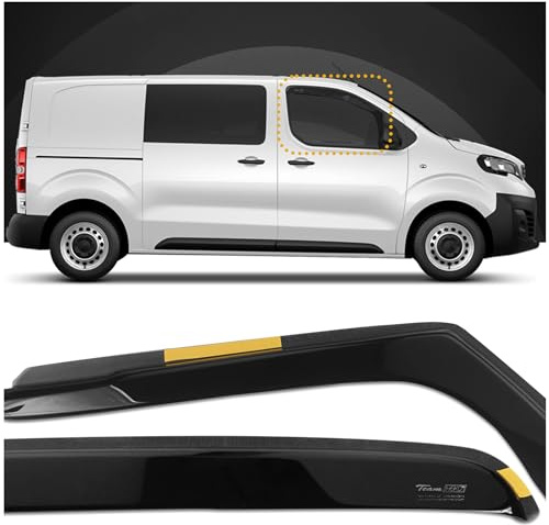 HEKO - Compatibles avec Citroen Jumpy 2007-2015 Déflecteurs de Vitres Latérales ; Déflecteurs Latéraux ; Avant ; Deux Pièces ; Déflecteurs de Pluie, Teintés, Aérodynamiques ; Montage simple et rapide