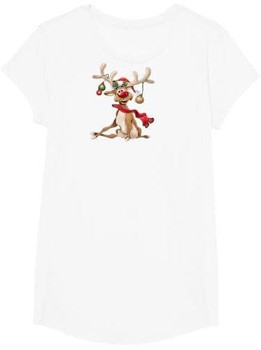 Weihnachten T-Shirt Damen Geschenke für Ihn Lustiges Rentier T-Shirt