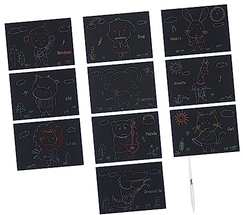 11St kunst für kinder wandverkleidung Kinderzimmerdekoration wanddeckoration Kinderkunst spielzeug Schmierpapier Regenbogenpapier kratzen Karikatur Kratzmalerei handgemalt