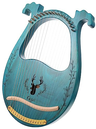Toyvian 1satz Saitige Lyra-harfe Aus Holz Tragbares Musikinstrument Mit Stimmschlüssel Für Musikliebhaber Blau Langlebige Metallsaiten Für Besten