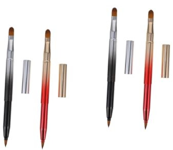 FRCOLOR 4stücke Teiliges Doppelköpfiges Lippenbürsten Ausziehbarem Concealer Und Lippenstift-pinsel Tragbar Und Praktisch Für Makeup-anwendungen Für Anfänger Und Profis