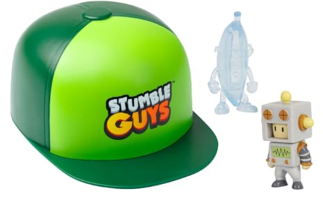 Bizak Stumble Guys 64112700 Pack Casquette avec 2 Figurines articulées Surprise 7 cm des Personnages sous Licence Officielle du Jeu vidéo de démolitions, collectionneurs, Fans Adultes et garçons ou