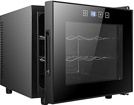 SmPinnaA 12/16/20 Flaschen Haushaltsweinkühlschrank, Freistehender Weinschrank, Weinkeller Mit Konstanter Temperatur Und Glastür, Weinschrank Mit Konstanter Temperatur,12 Flaschen