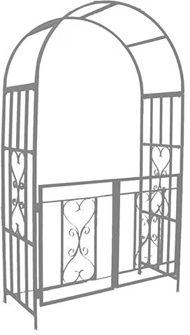 Rankbogen mit Tür Rosenbogen für Garten Decoration,Eingang Gartenbogen Pergola Hochleistungs Metallbogen Abschließbar Witterungsbeständig(Weiß)