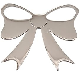 Echt Edelstahl Brosche Anstecknadel Schleife Silber oder Gold (Silber)