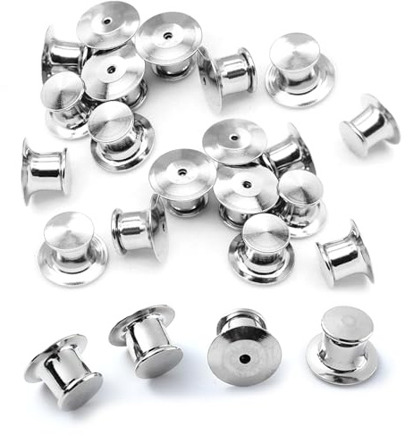 Pin Verschluss 30 Stück Metall Pin Keepers Rücken Verschlussstifte Pins Basteln Sicherheitsverschluss Silber für Broschen DIY