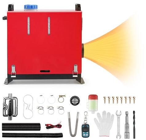 Riscaldatore d'aria diesel tutto in uno 8KW 12V-24V Riscaldatore diesel per auto con silenziatore, telecomando, monitor LCD, riscaldamento rapido, sbrinamento, sbrinamento per camper, camion, rimor