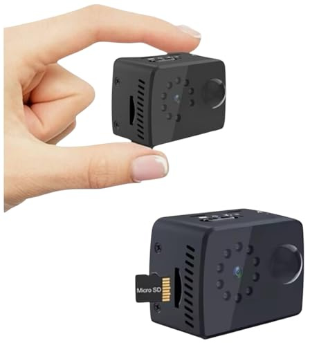 Micro Telecamera con Visione Notturna microcamera infrarossi motion detection, Supporto MicroSD 128G, Registrazione mini camera